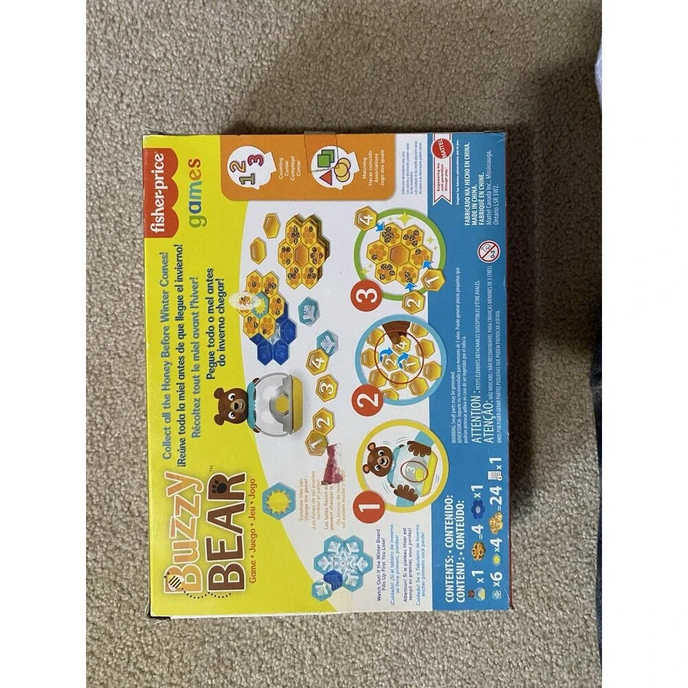 Fisher-Price Buzzy Bear Cooperative Game Matching Numbers Preschool Age 3+